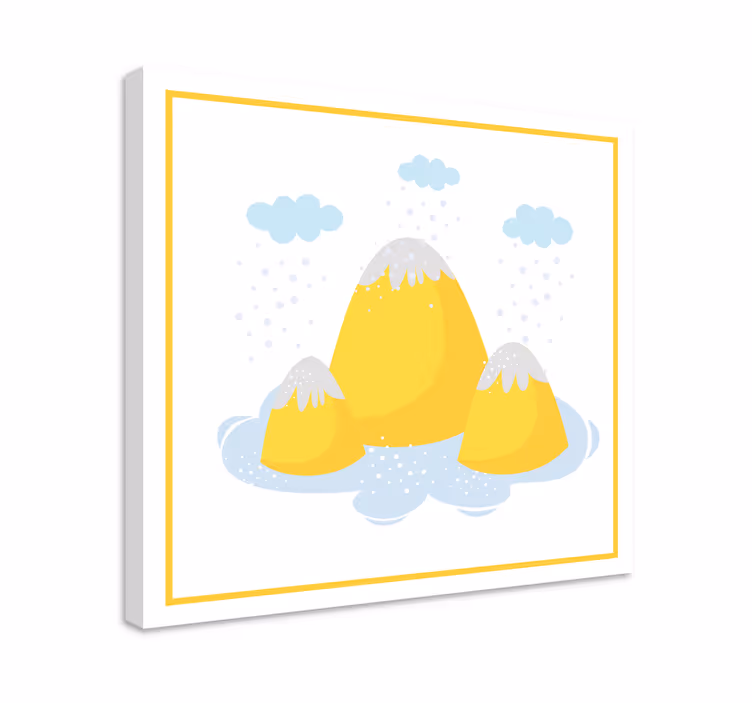 Cuadro paisajes picos de montaña amarillos - TenVinilo