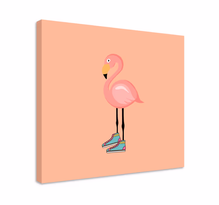 Cuadro aves flamenco patinador elegante - TenVinilo