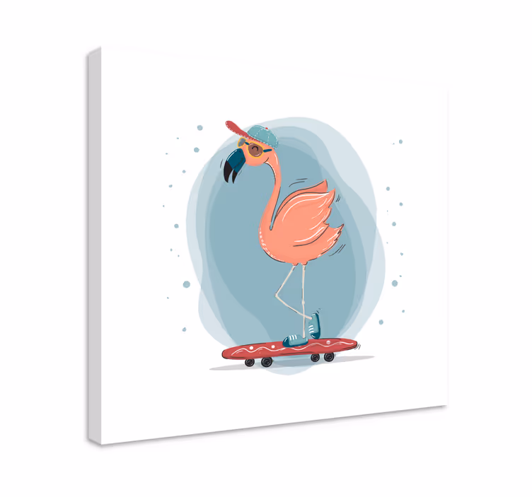 Cuadro animales flamenco patinador - TenVinilo