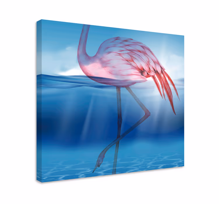 Cuadro aves en pose elegante de flamenco - TenVinilo