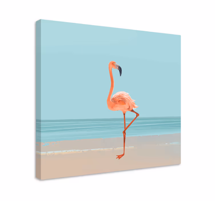 Cuadro aves flamenco en pose elegante - TenVinilo