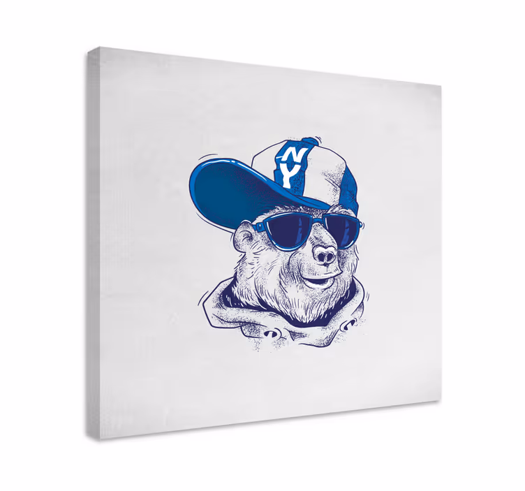 Cuadro animales estilo oso cool - TenVinilo