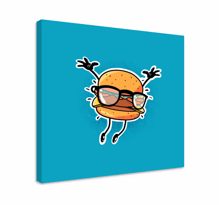 Cuadro con frase personaje de la hamburguesa feliz - TenVinilo