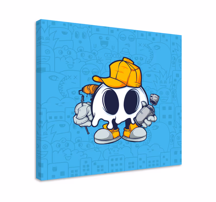 Cuadro personajes fantasmito artista - TenVinilo