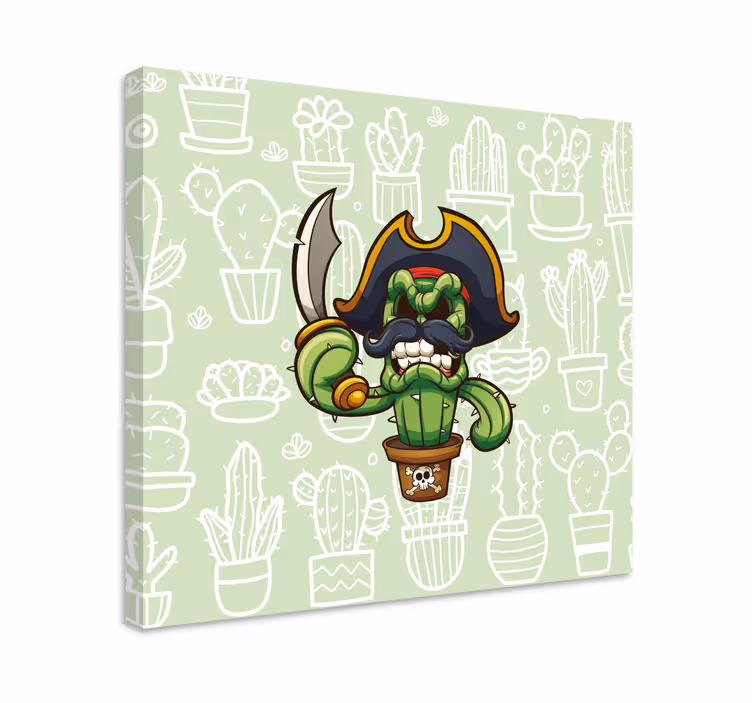 Cuadro plantas personaje pirata cactus - TenVinilo