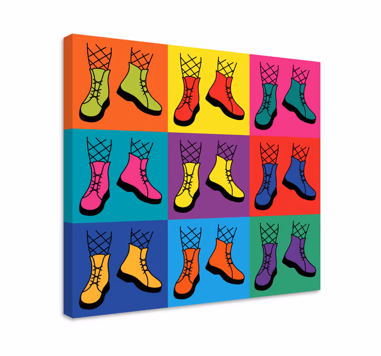 Cuadro con frase botas de cordones coloridas - TenVinilo