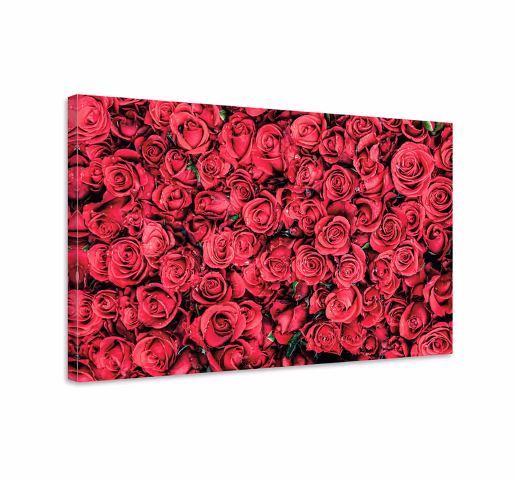 Cuadro de flores arreglo de pétalos de rosa - TenVinilo