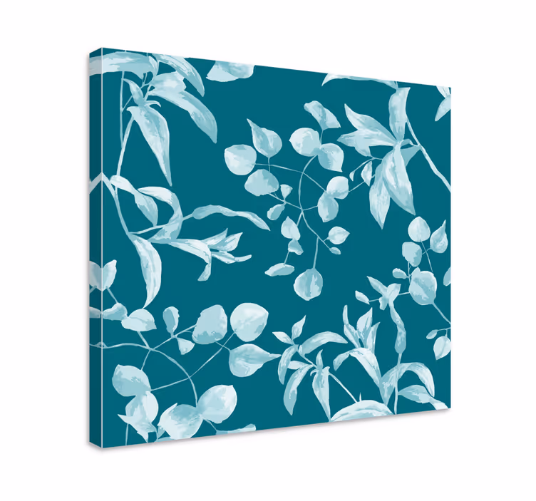 Cuadro de flores diseño de hojas elegante - TenVinilo