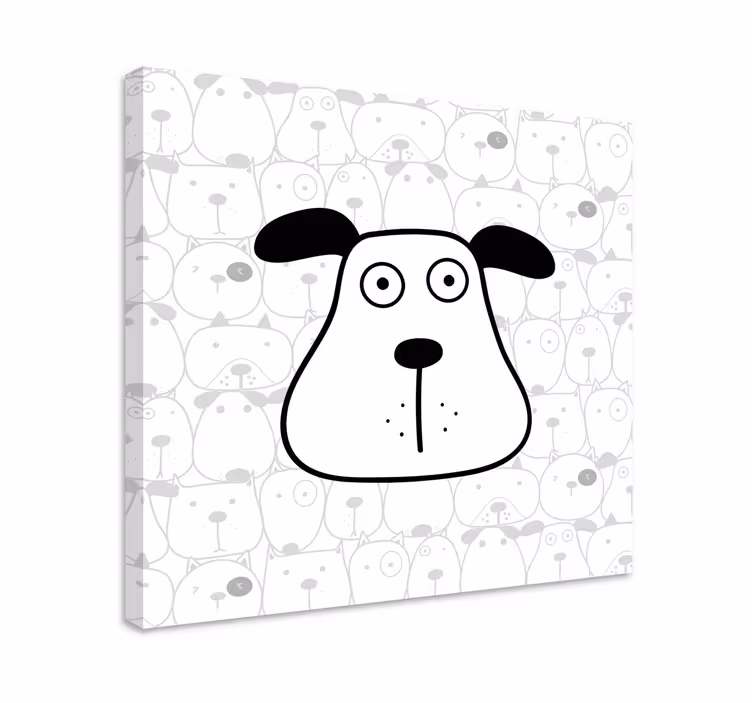 Cuadro de perro cabeza de perro de dibujos animados - TenVinilo