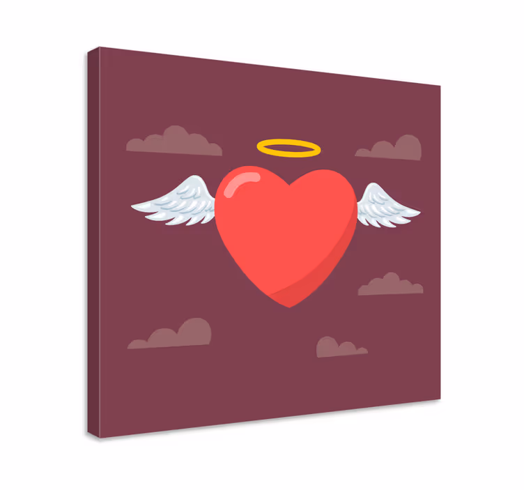 Cuadro artístico símbolo del corazón Ángel - TenVinilo