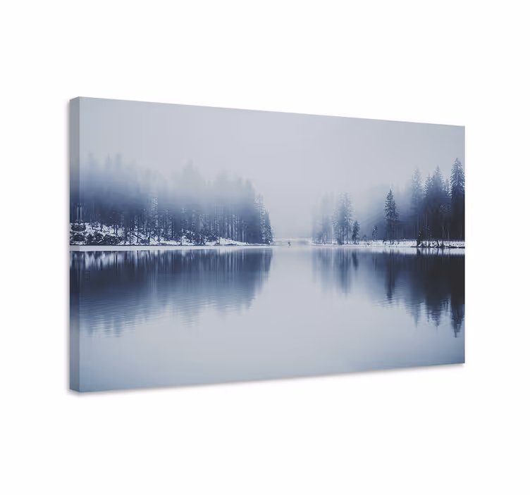Cuadro paisajes Bosque neblinoso de invierno - TenVinilo