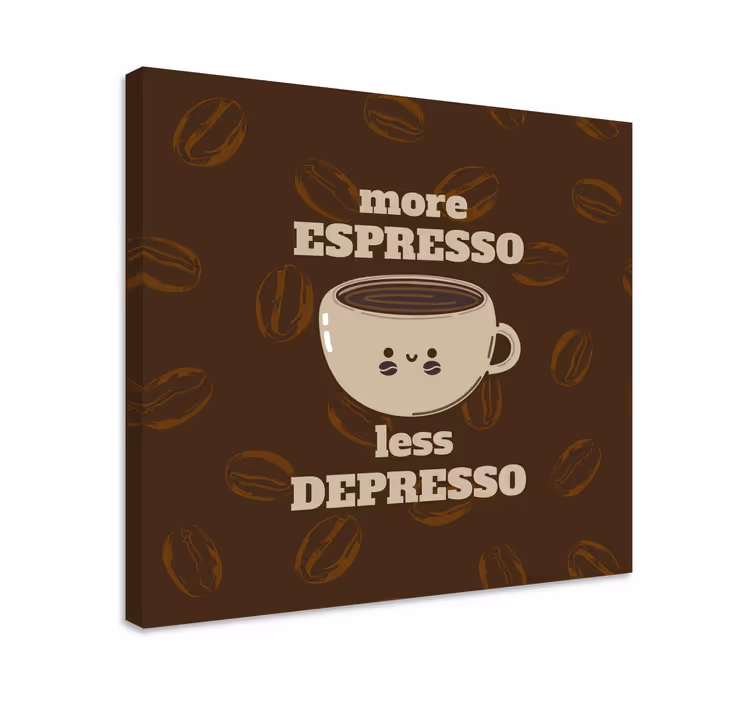 Cuadro estilo rústico cita de taza de café - TenVinilo