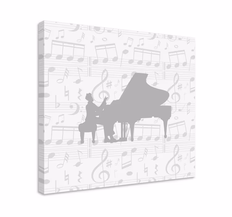 Cuadro musical silueta de melodías de piano - TenVinilo