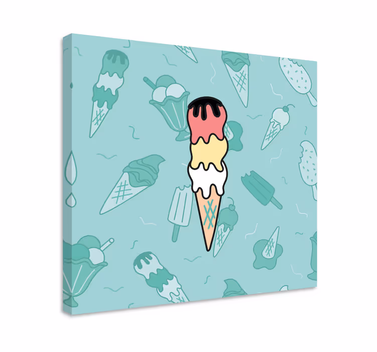 Cuadro estilo rústico delicia de cono de helado - TenVinilo