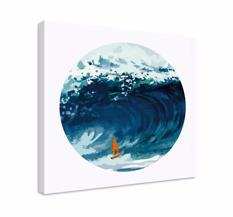 Cuadro de marineros surfista montando ola - TenVinilo