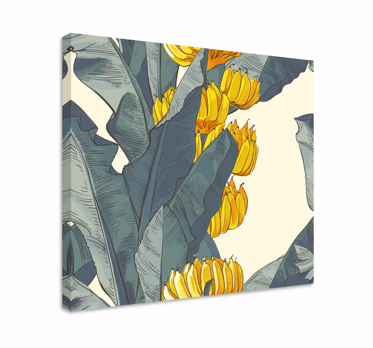 Cuadro de flores Patrón artístico del árbol de plátano - TenVinilo