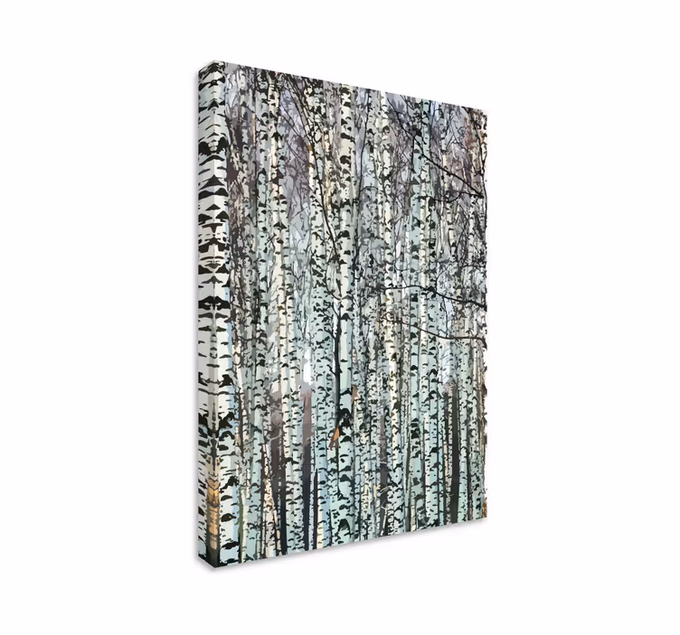 Cuadro de árboles serenidad del bosque de abedules - TenVinilo