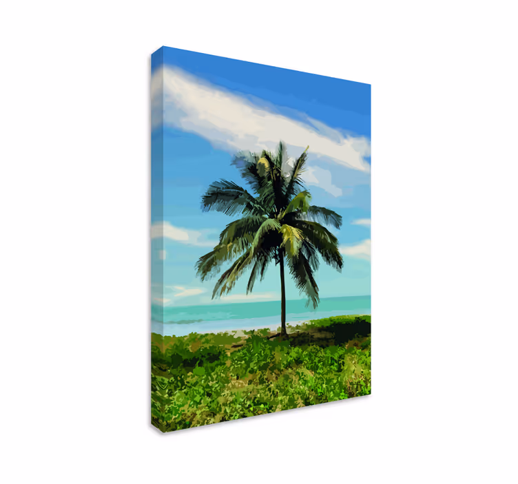 Cuadro paisajes oasis de palmas serenas - TenVinilo