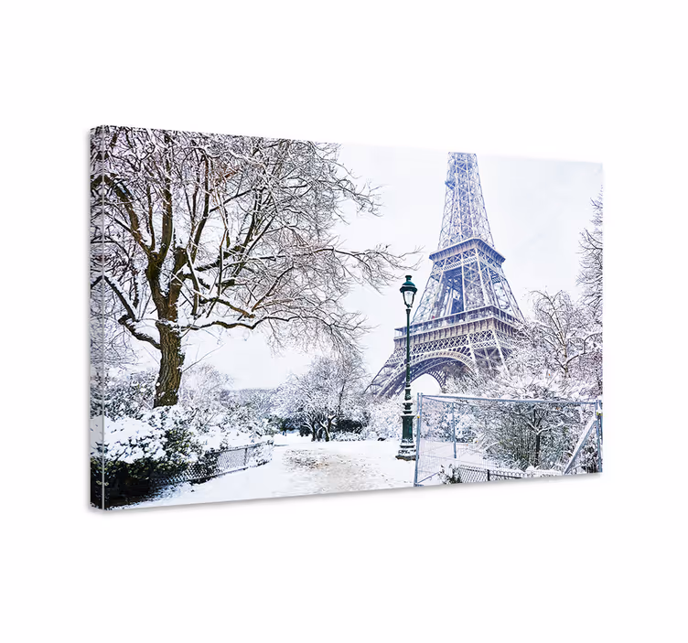 Cuadro ciudades torre eiffel en invierno - TenVinilo