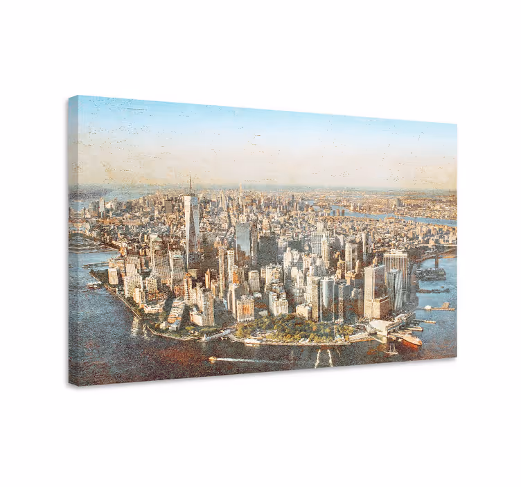 Cuadro ciudades Imagen de aire vintage de manhattan - TenVinilo