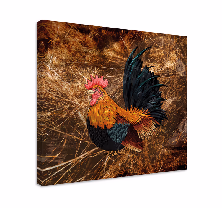 Cuadro aves gallo colorido - TenVinilo