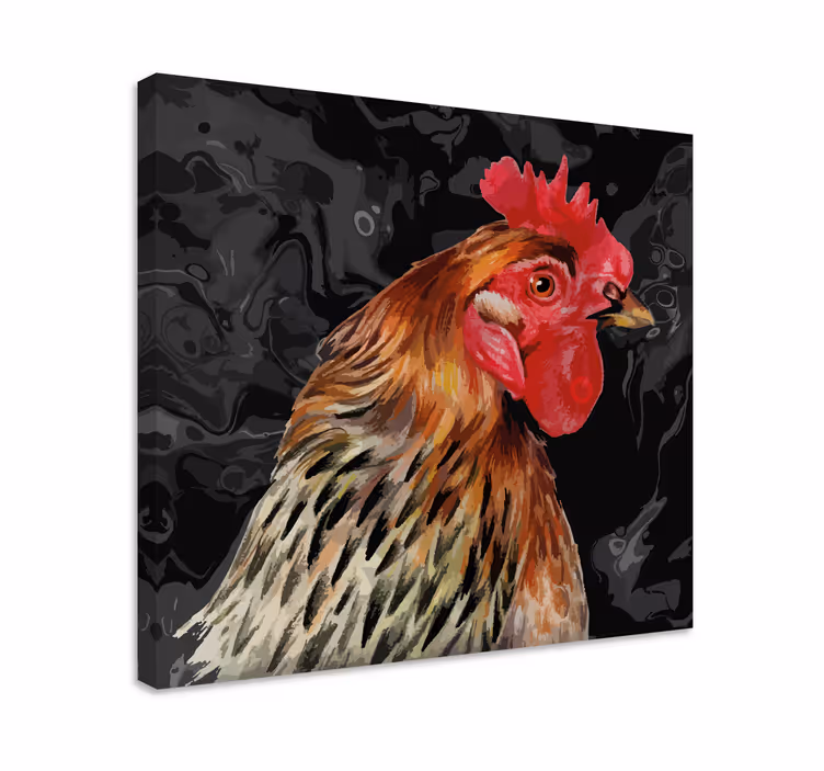 Cuadro animales retrato de gallo vibrante - TenVinilo