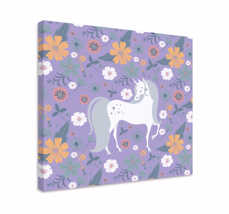 Cuadro de elefantes encantadores con flores - TenVinilo