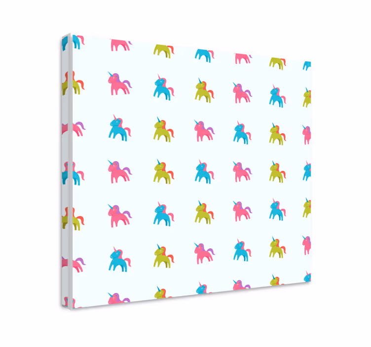 Cuadro de unicornios patrón de unicornios colorido - TenVinilo
