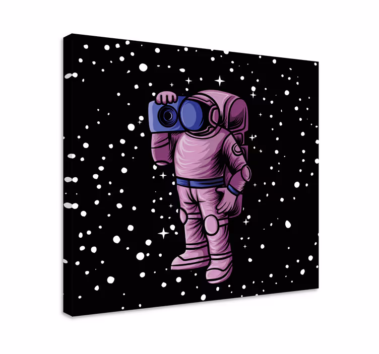 Cuadro decorativo videojuego astronauta capturando estrellas - TenVinilo