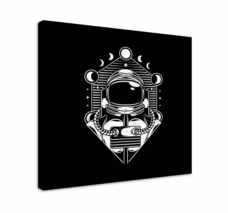 Cuadro para dormitorio Astronauta universo diseño vintage - TenVinilo