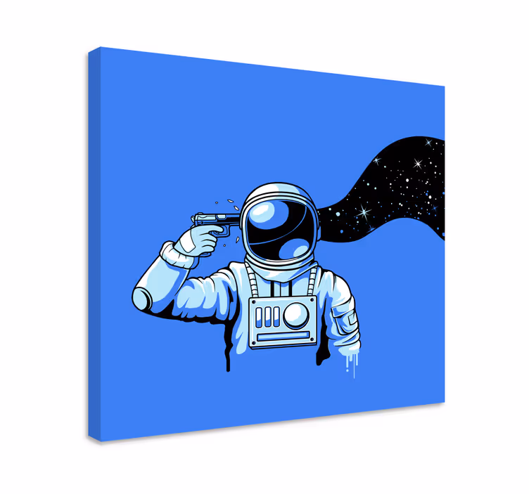 Cuadro astronauta disparando - TenVinilo