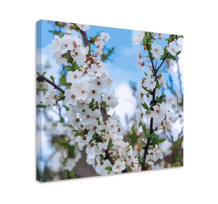 Cuadro de flores pétalos blancos delicados - TenVinilo