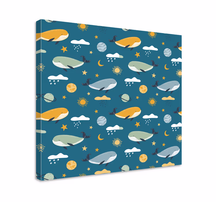 Cuadro artístico ballenas en el espacio - TenVinilo