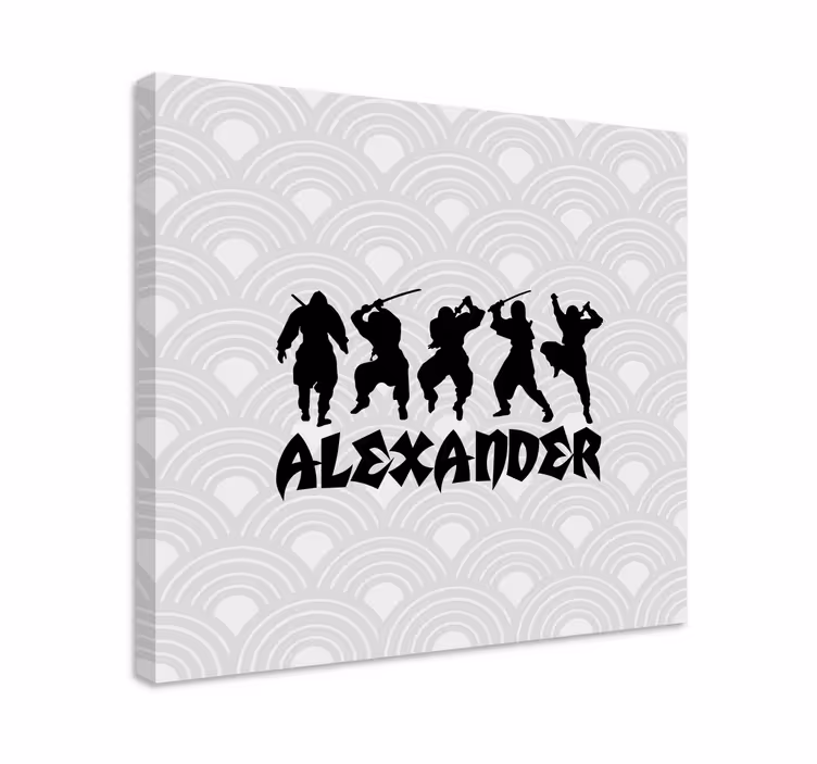 Cuadro con superhéroes acción de silueta ninja - TenVinilo