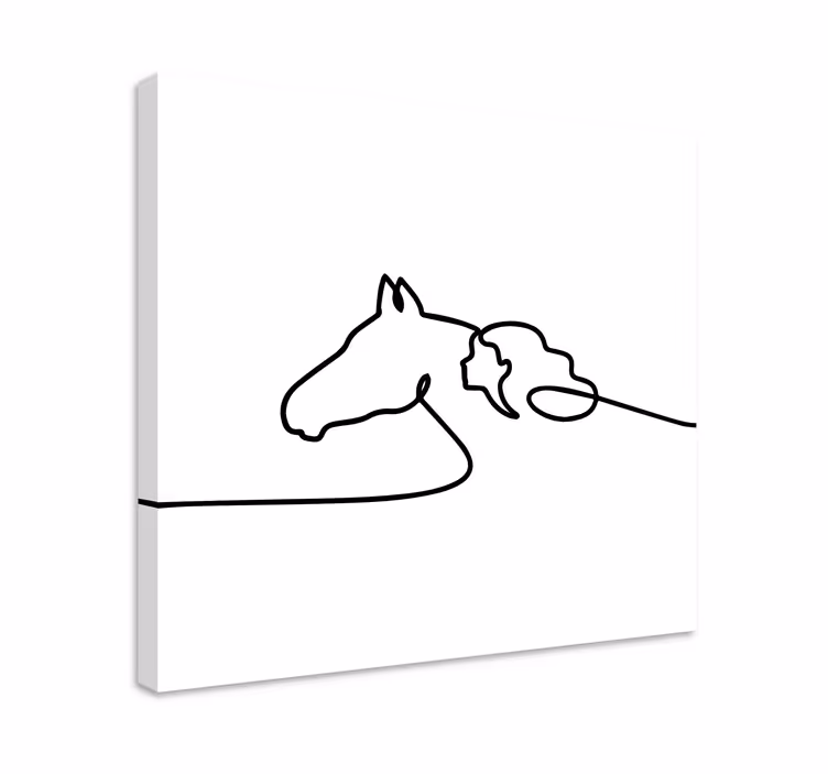 Cuadro caballos contorno elegante - TenVinilo