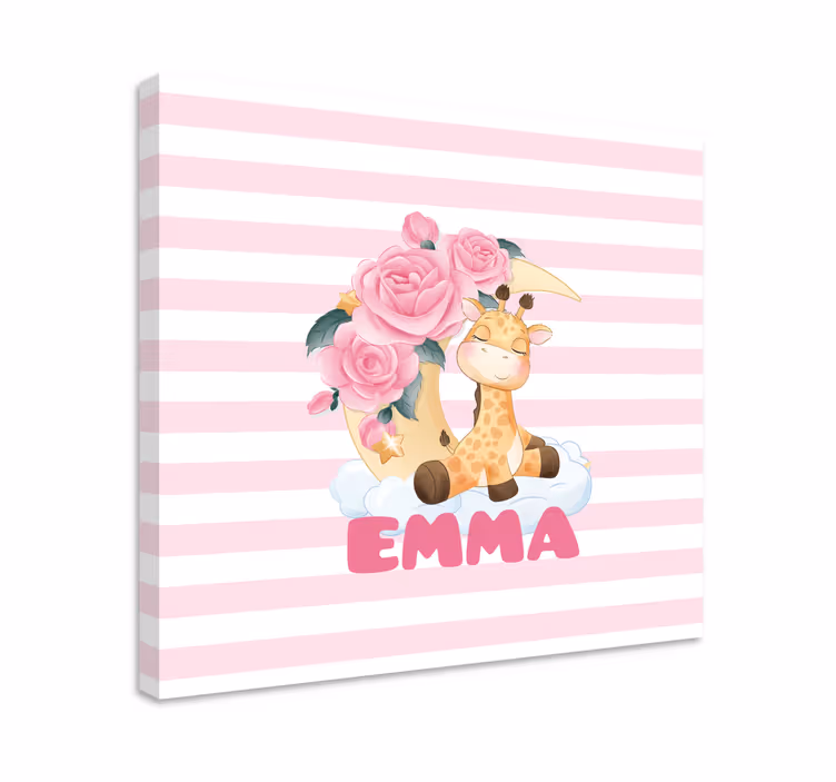 Cuadro para bebés retrato de jirafa linda - TenVinilo