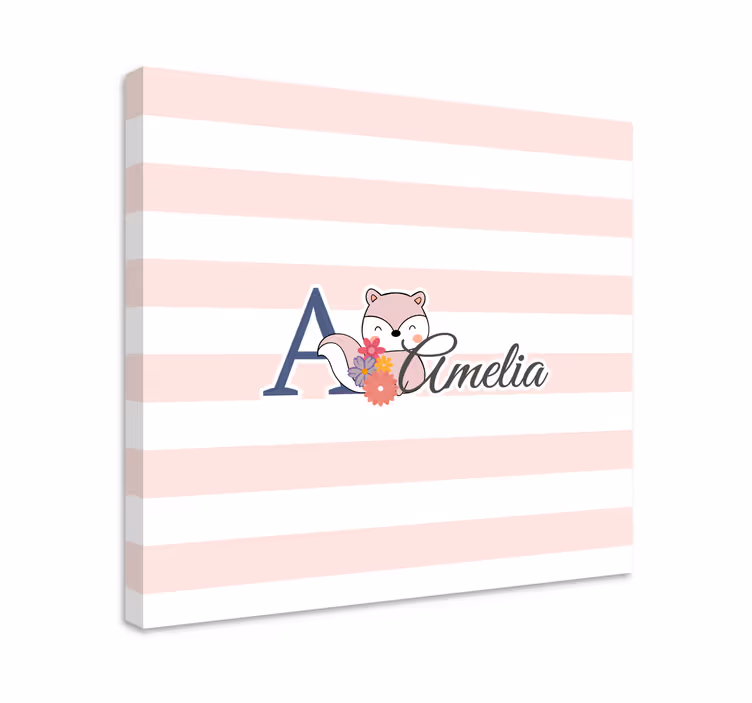 Cuadro para bebés personalización zorro lindos - TenVinilo