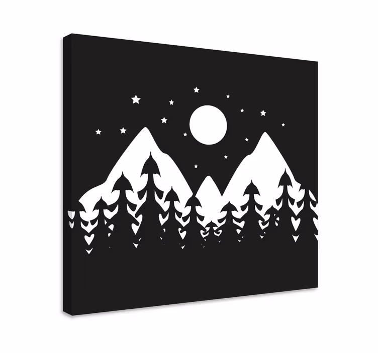 Cuadro paisajes escena del bosque montañoso - TenVinilo