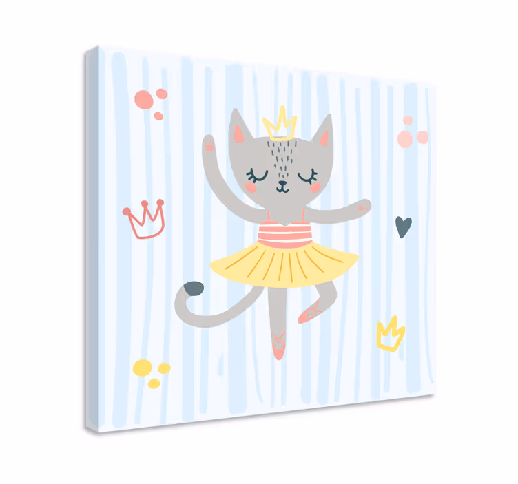 Cuadro de gatos princesa gato bailarín - TenVinilo