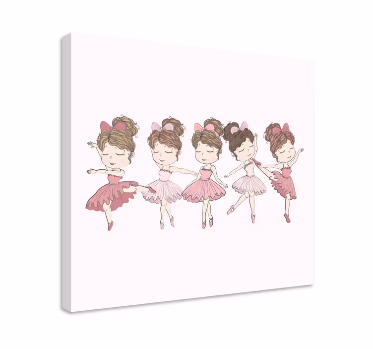 Cuadro infantil Conjunto de bailarinas rosas - TenVinilo