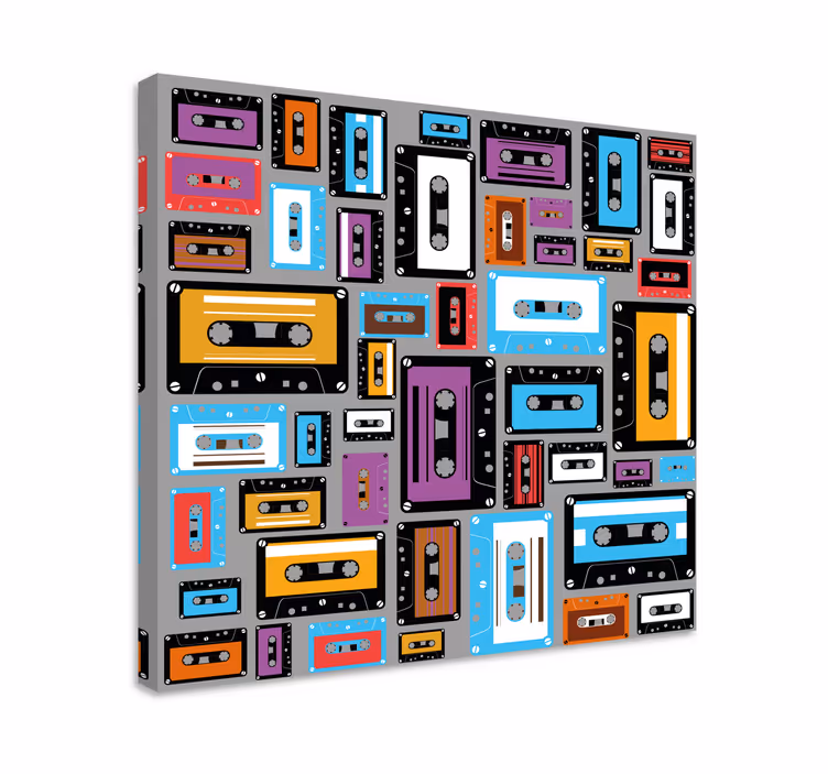 Cuadro deporte cintas de cassette coloridas - TenVinilo