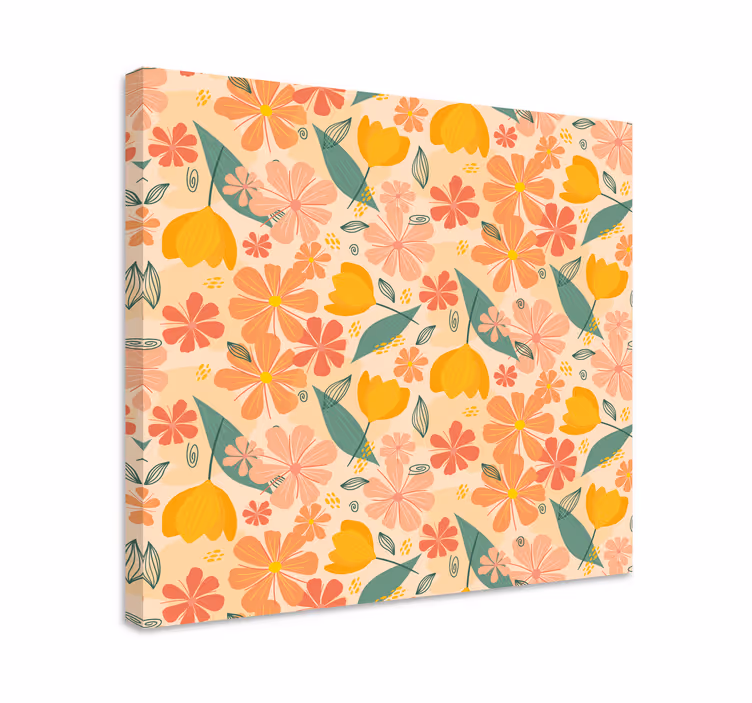Cuadro de flores composición inspirada en botánica - TenVinilo