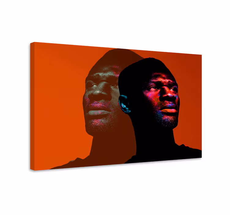 Cuadro de personas retrato de perfil vibrante - TenVinilo