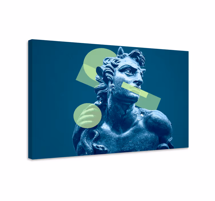 Cuadro artístico estatua con formas geométricas - TenVinilo