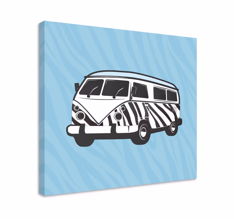 Cuadro flores caravana retro - TenVinilo