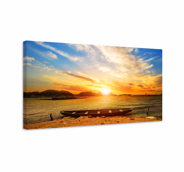 Cuadro paisajes Naranja puesta de sol colores estéticos - TenVinilo