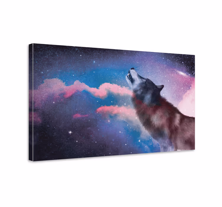 Cuadro de perro lobo majestuoso aullando - TenVinilo