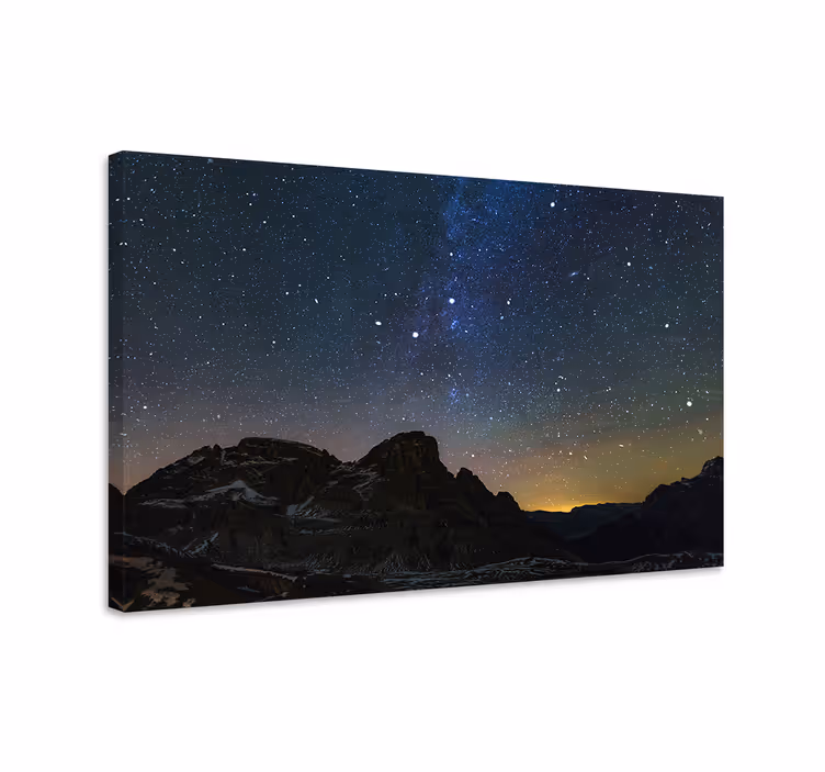 Cuadro paisajes cielo nocturno de montaña - TenVinilo