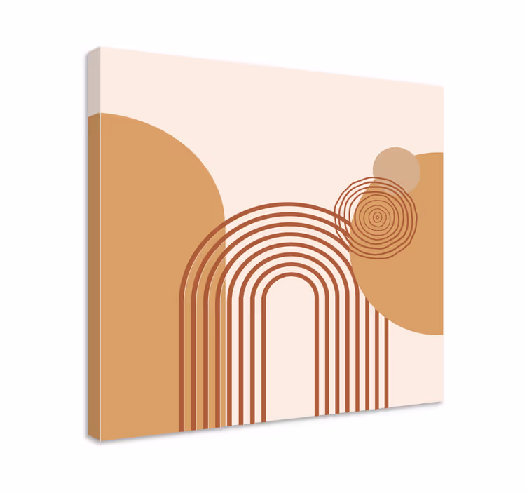 Cuadro figuras geométricas disposición de líneas curvas - TenVinilo