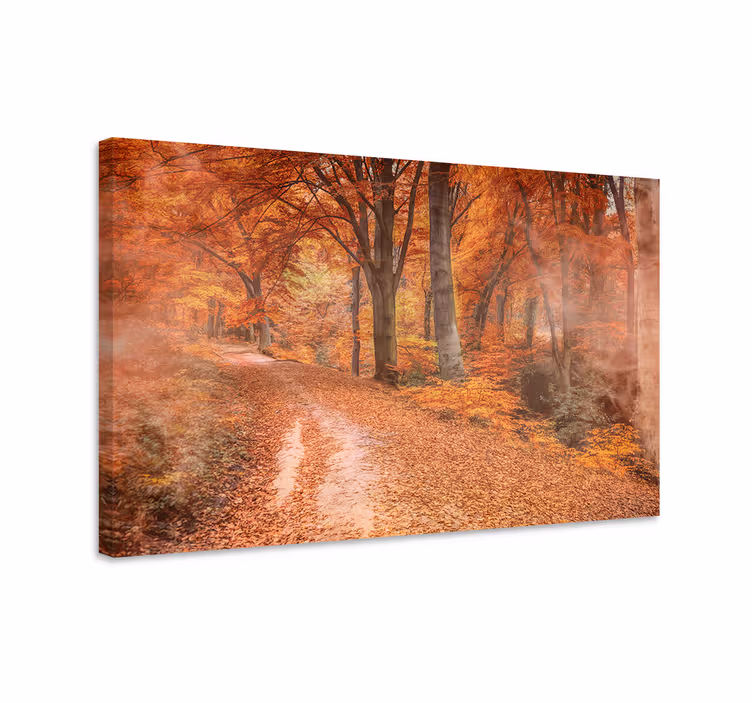 Cuadro paisajes Colores estéticos de otoño y niebla - TenVinilo